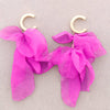 LONG FLOWER HOOP EARRINGS IN MANY COLOURS
