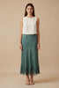 TEAL SILK TOUCH LUXURY SKIRT WITH LACE