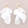 LONG FLOWER HOOP EARRINGS IN MANY COLOURS