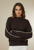 BROWN SOFT PULLOVER WITH BEIGE DETAILS