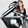 MINI. BLACK AND SILVER ART BELT BAG