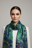PURPLE BLOSSOMS ART SILK FOULARD
