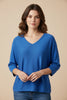 ROYAL BLUE MINIMAL V CUT BLOUSE