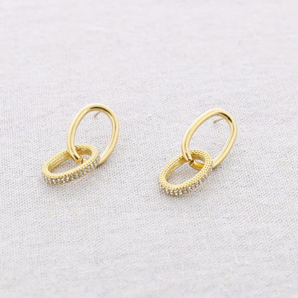 GOLD DOUBLE O EARRINGS