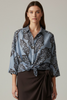 SKY SHIRT WITH BROWN LEAVES