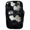 Black and silver vintage calf-hair mobile leather case