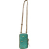 Turquoise vintage calf-hair mobile leather case