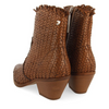 Tan woven leather chic cowboy boots