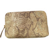 Box XL. Beige gold snake-print leather messenger bag