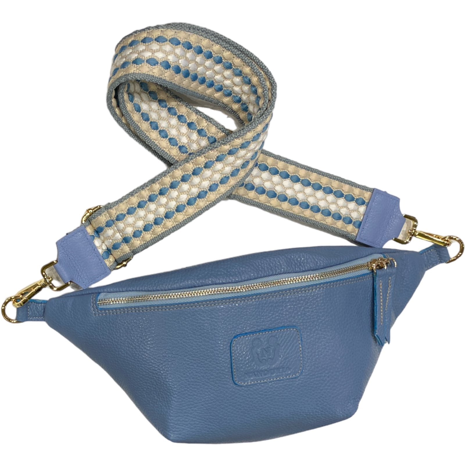 Raf blue leather belt bag