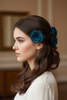Blue flowers hair clips
