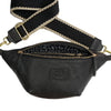 Black minimal leather belt bag