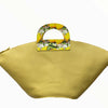 Zebyli. Yellow and gold leather tote bag