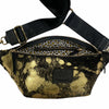 XL black and gold vintage calf-hair leather belt bag