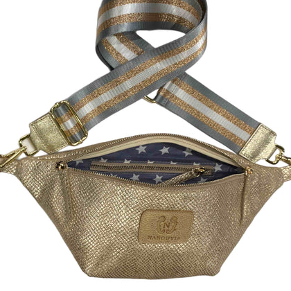 Antico gold leather belt bag