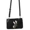 Black and silver vintage calf-hair leather multi wallet bag