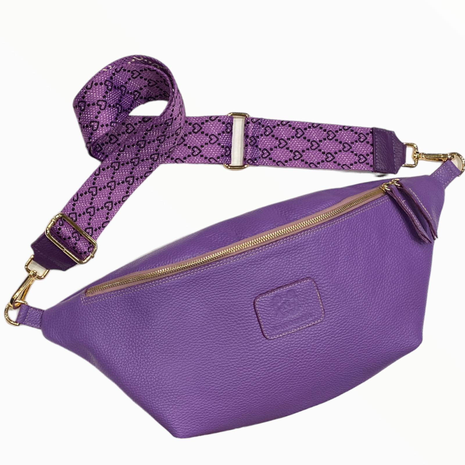 XXL purple leather belt bag