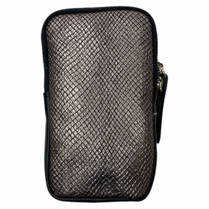 Dark silver mobile leather case