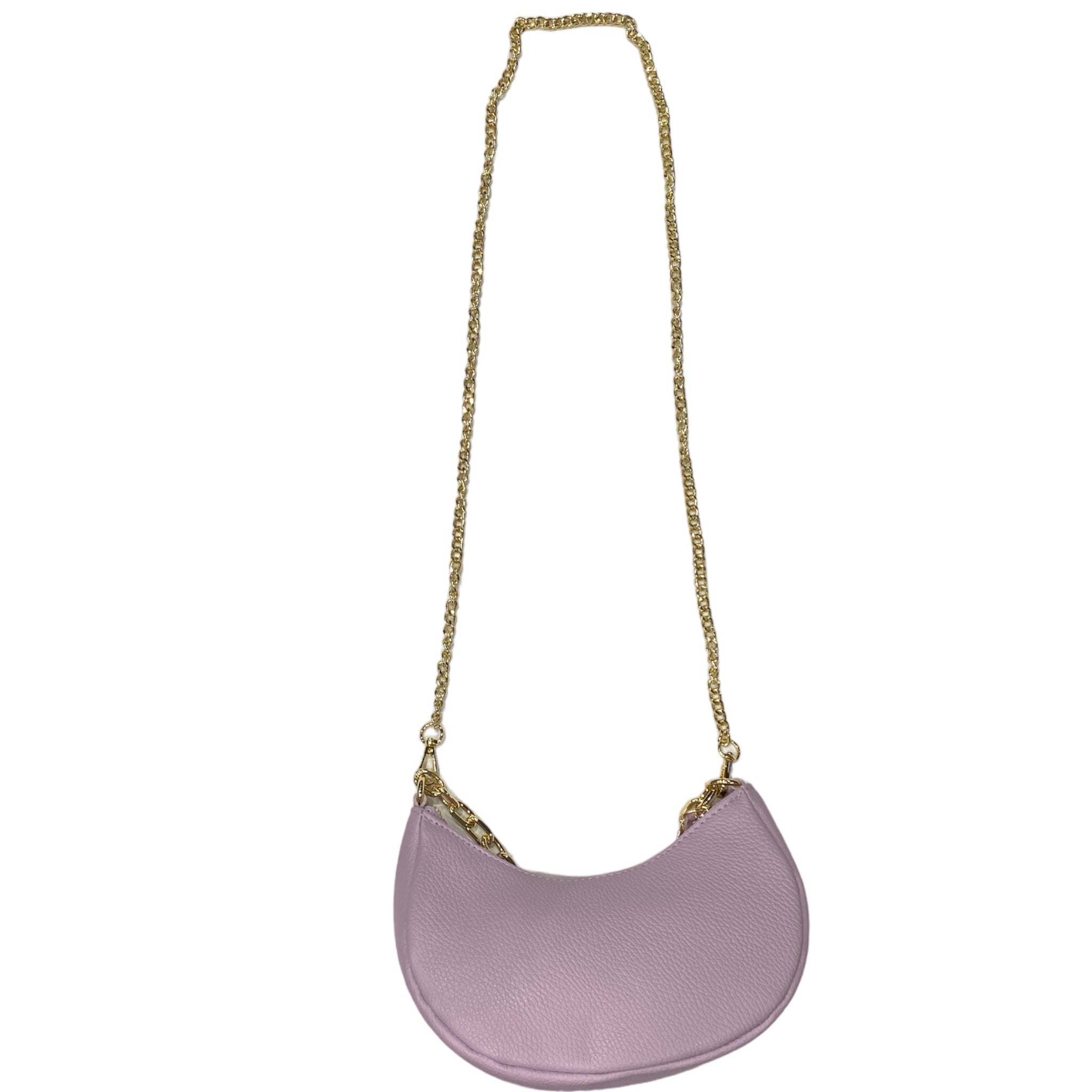 Lilac leather moon evening bag