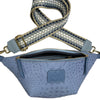 Raf blue alligator-print leather belt bag