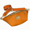 XXL aperol and gold leather belt bag