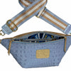 Raf blue alligator-print leather belt bag