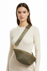 XL taupe woven-print leather belt bag