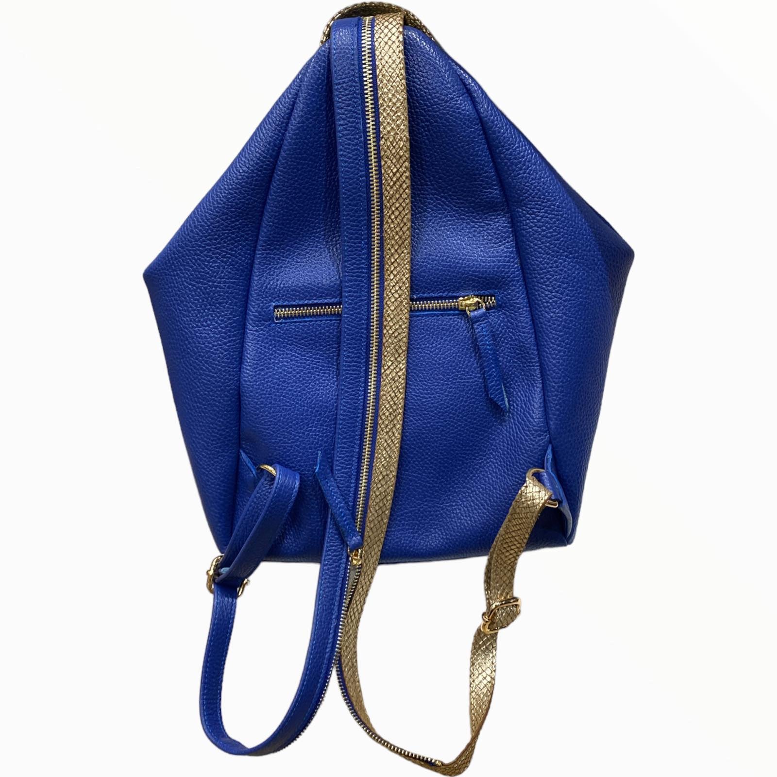 Niovi. Royal blue art leather backpack