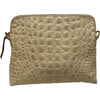 Box XXL. Beige alligator-print leather messenger bag