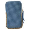 Raf blue woven-print and gold mobile leather case