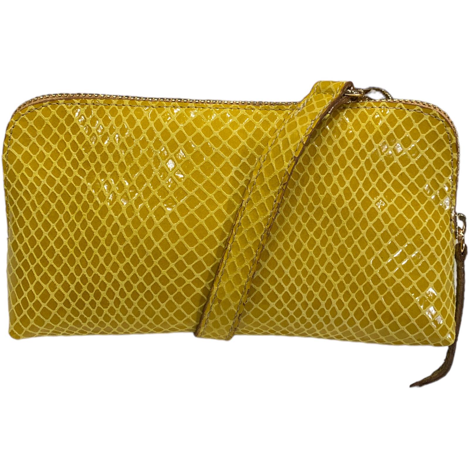 Box L. Yellow mermaid leather messenger bag