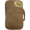 Beige and gold vintage calf-hair mobile leather case