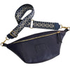 XL dark blue leather belt bag