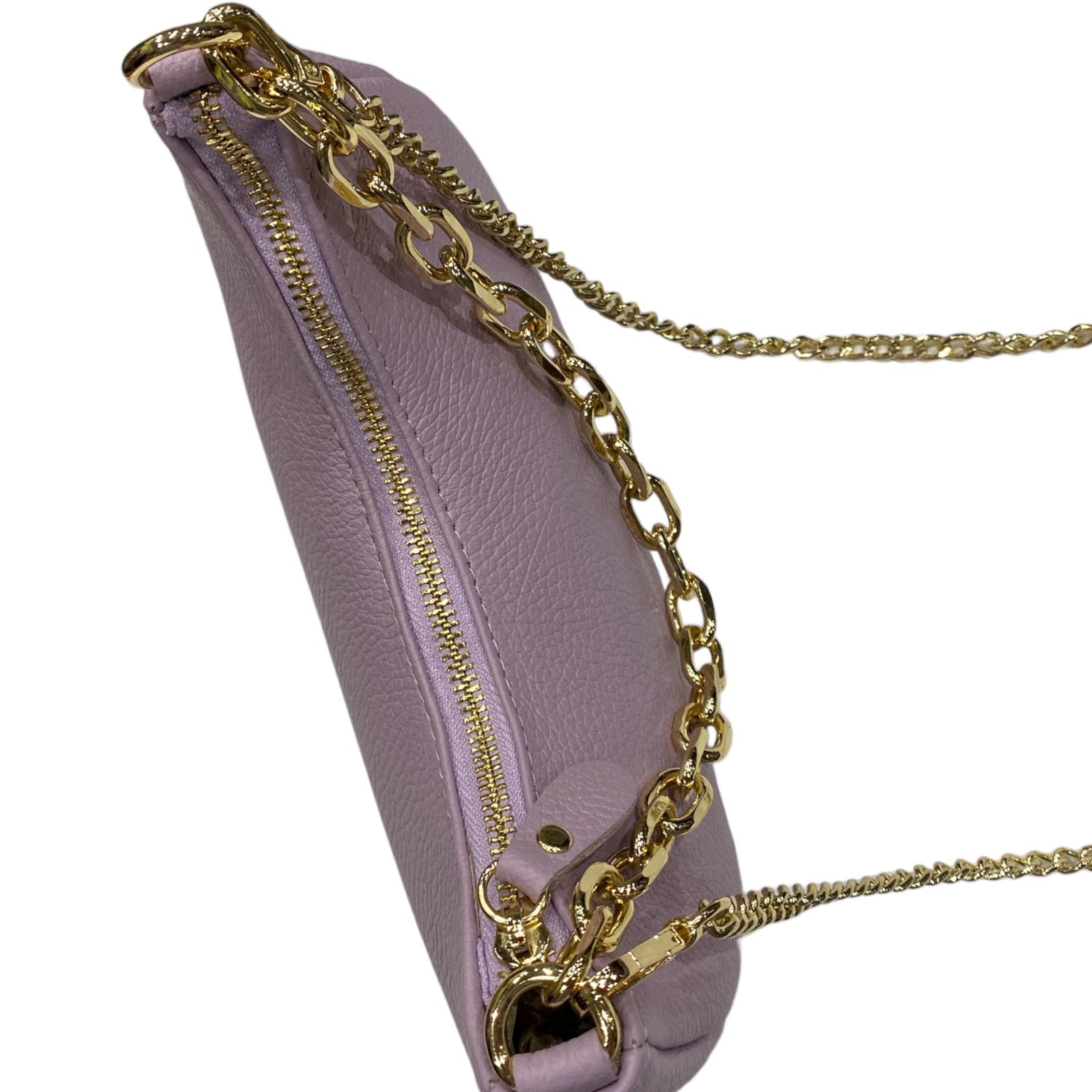 Lilac leather moon evening bag