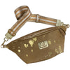 XXL beige and gold vintage calf-hair leather belt bag