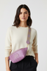 XL lilac geometric leather belt bag