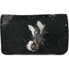 Black and silver vintage calf-hair leather multi wallet bag
