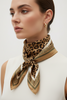 Camel leo-print foulard