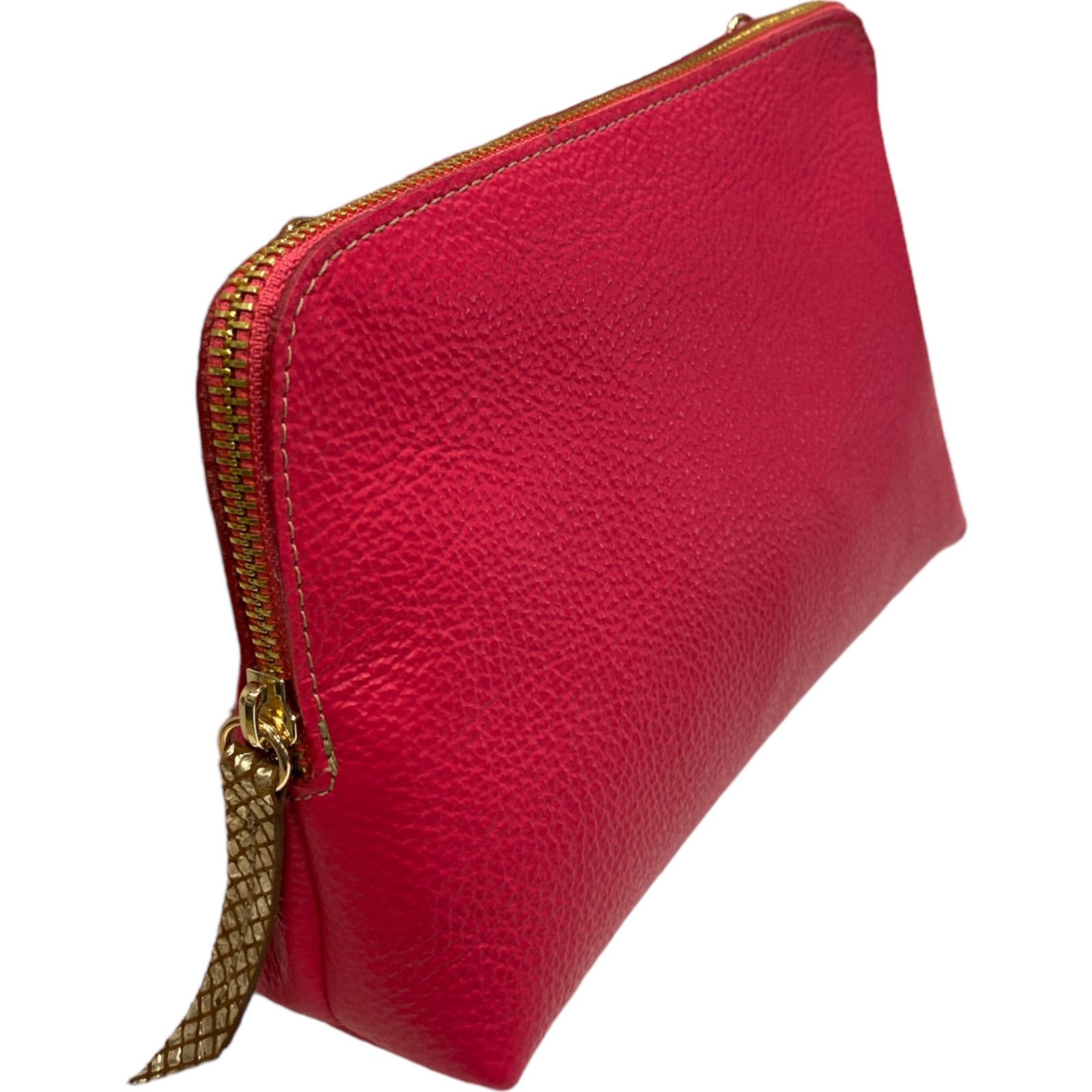 Box XL. Raspberry pink leather messenger bag