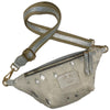 Mini off-white and silver vintage calf-hair leather belt bag