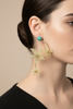 Gold hoops earrings with flowers