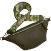 Olive green leather belt bag
