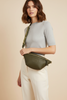Olive green leather belt bag