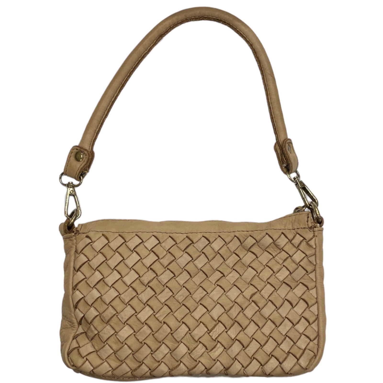 Taupe handwoven small shoulder bag