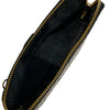 Box L. Black leather messenger bag with gold metals
