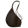 Brown woven-print and sparkle leather flaski L