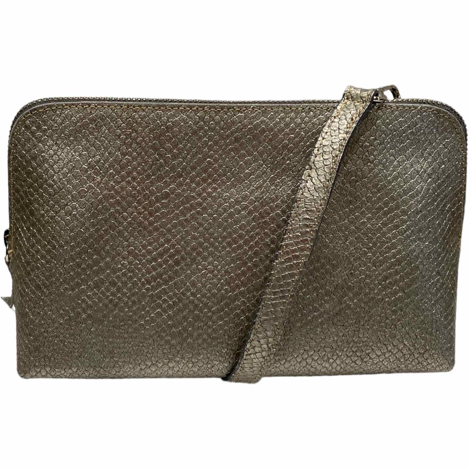 Box XL. Silver leather messenger bag