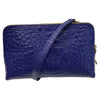 Box XL. Royal blue alligator-print leather messenger bag