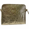 Box XXL. Gold alligator-print leather messenger bag
