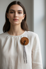 Taba flower leather brooch